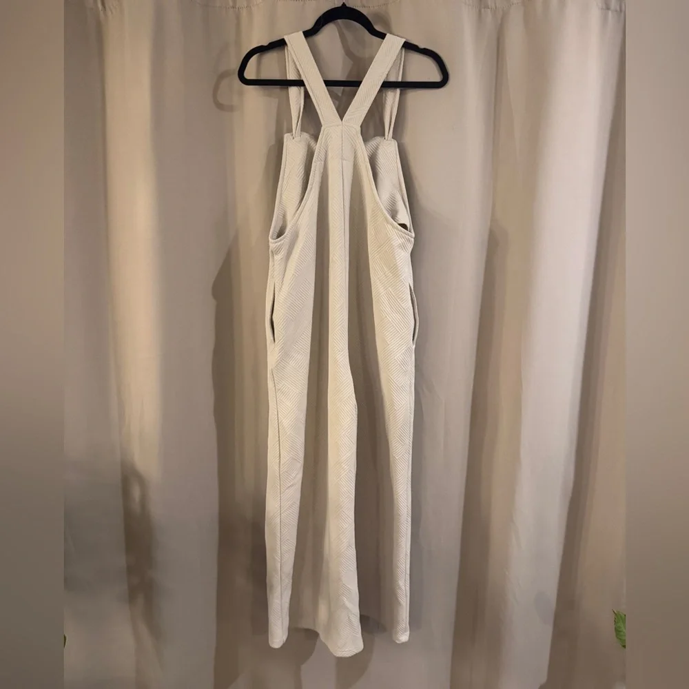 JODIFL Cream Textured Fabric Wide Leg Romper